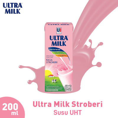 Ultra Milk Susu Uht Stroberi Ml Alfagift