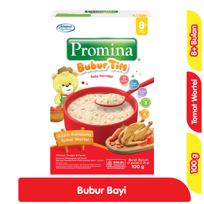 Promo Promina Bubur Bayi Tim Ayam Kampung Tomat Wortel 100 g Alfamart