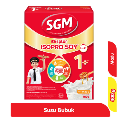 Promo SGM Eksplor ISOPRO SOY 1+ Susu Bubuk Pertumbuhan Anak Madu 400 g Alfamart