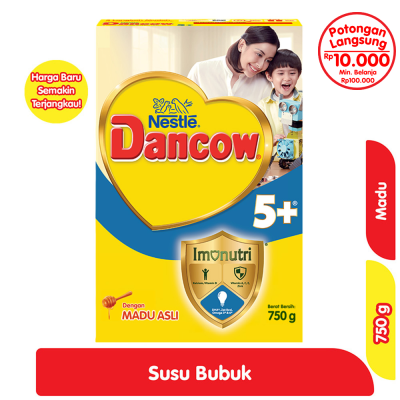 Promo Nestle Dancow 5+ Imunutri Susu Bubuk Pertumbuhan Anak 5-6 tahun Madu 750 g Alfamart