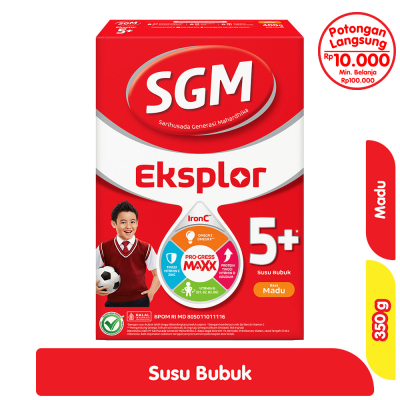 Promo SGM Eksplor 5+ IronC Susu Bubuk Pertumbuhan Madu Anak 350 g Alfamart