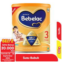 Promo Harga Bebelac 3 Susu Pertumbuhan Vanila 800 gr - Alfamart