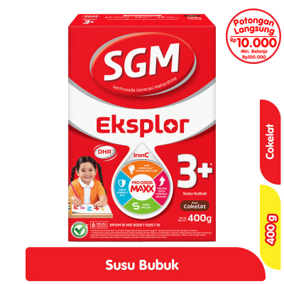 Promo SGM Eksplor 3+ IronC Susu Bubuk Pertumbuhan Anak Cokelat 400 g Alfamart