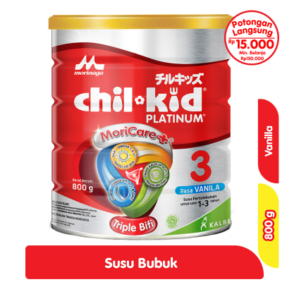 Promo Morinaga chil-kid 3 Platinum Susu Bubuk Pertumbuhan Anak 1-3 Tahun Vanila 800 g Alfamart