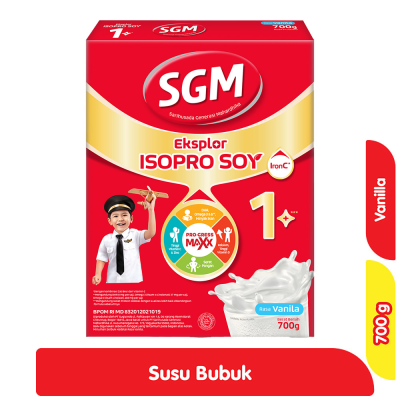 Promo SGM Eksplor ISOPRO SOY 1+ Susu Bubuk Pertumbuhan Anak Vanila 700 g Alfamart