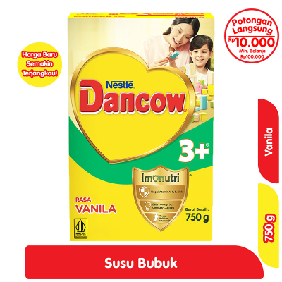 Promo Nestle Dancow 3+ Imunutri Susu Bubuk Pertumbuhan Anak 3-5 tahun Vanila 750 g Alfamart