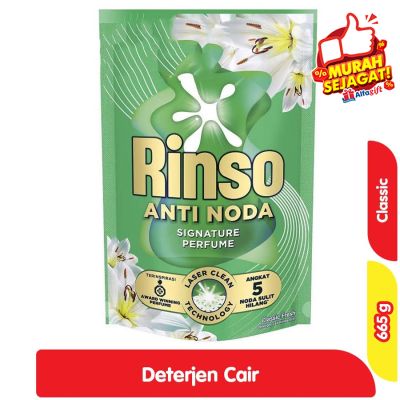 Promo Rinso Anti Noda Detergen Cair Classic Fresh 665 g Alfamart
