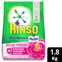 Promo Harga Rinso Anti Noda Deterjen Bubuk + Molto Pink Rose Fresh 1800 gr - Alfamart