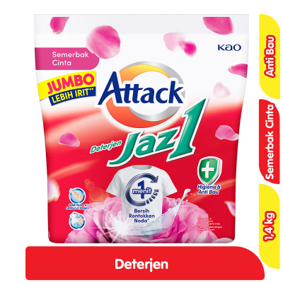 Promo Attack Jaz1 Deterjen Bubuk Semerbak Cinta 1.4 kg Alfamart