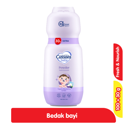 Promo Cussons Baby Bedak Bayi Fresh & Nourish 100 + 30 g Alfamart
