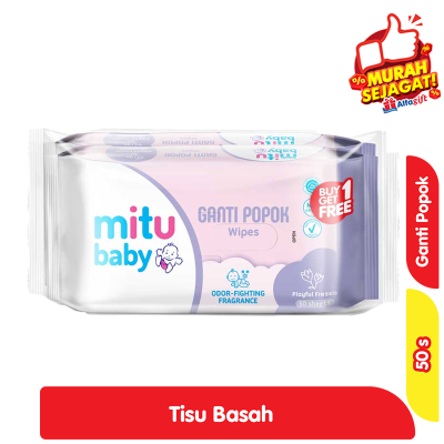 Promo Mitu Baby Tisu Basah Bayi Ganti Popok Playful Fressia 50 s - Beli 1 Gratis 1 Alfamart