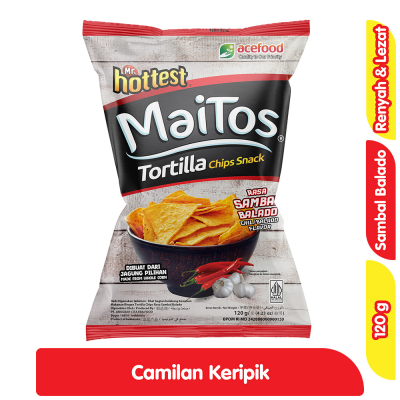 Promo Mr. hottest Maitos Tortilla Sambal Balado 120 g Alfamart