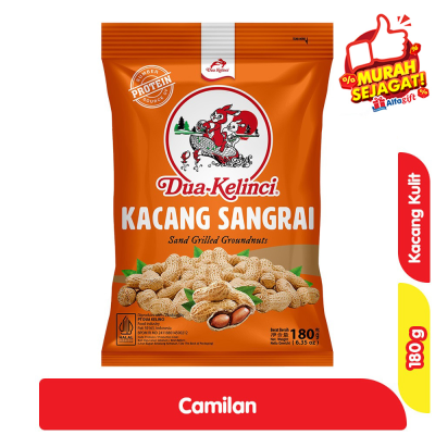 Promo Dua Kelinci Kacang Kulit Sangrai 180 g Alfamart
