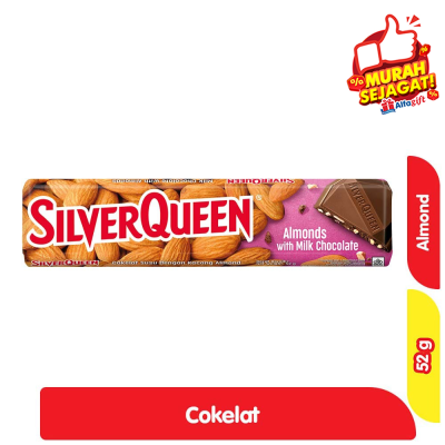 Promo SilverQueen Cokelat Susu Batang Almond 52 g Alfamart