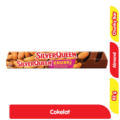 Promo SilverQueen Chunky Bar Cokelat Almond 82 g Alfamart
