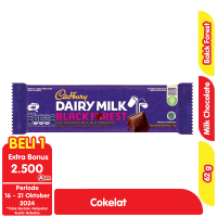 Promo Harga Cadbury Dairy Milk Black Forest 62 gr - Alfamart