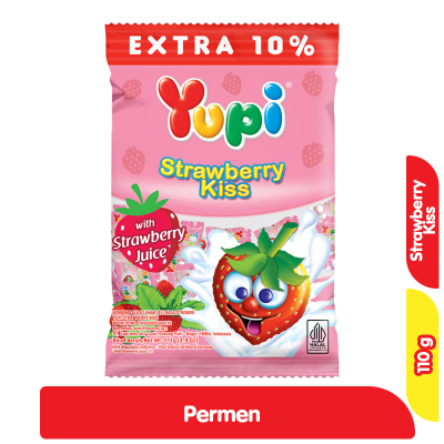 Promo Yupi Permen Gummy Stroberi Kiss 110 g Alfamart