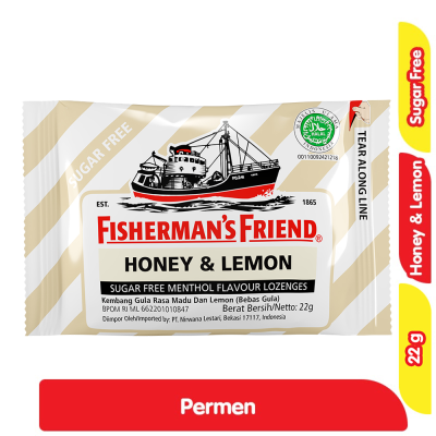 Promo Fisherman's Friend Permen Bebas Gula Honey & Lemon 22 g Alfamart