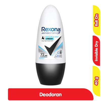 Promo Rexona Deodoran Roll On Wanita Invisible Dry 40 g Alfamart