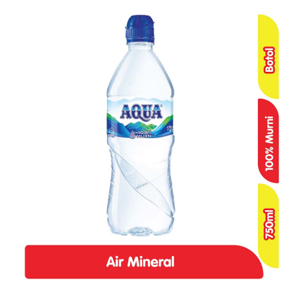 Promo Aqua Air Mineral Sport Cap Botol 750 ml Alfamart