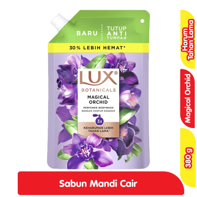 Promo Lux Botanicals Sabun Mandi Cair Magical Orchid Refill 380 g Alfamart