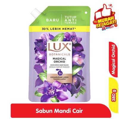 Promo Lux Botanicals Sabun Mandi Cair Magical Orchid Refill 380 g Alfamart