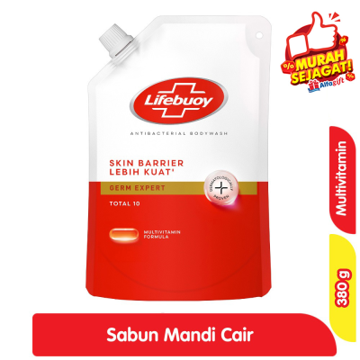 Promo Lifebuoy Sabun Mandi Cair Anti Bakteri Total 10 380 g Alfamart