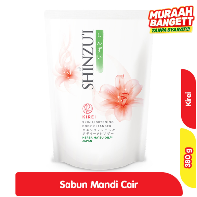 Promo Shinzu'i Skin Lightening Sabun Mandi Cair Kirei Refill 380 g Alfamart