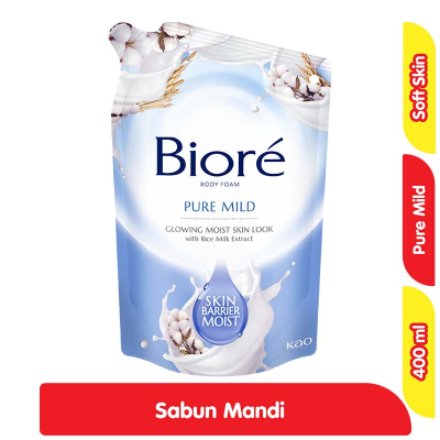 Promo Biore Pure Mild Sabun Mandi Cair Refill 400 ml Alfamart