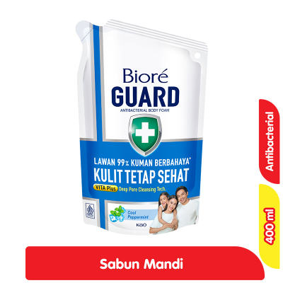 Promo Biore Guard Sabun Mandi Cair Cool Peppermint Anti Bakteri 400 ml Alfamart