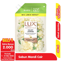 Promo Harga LUX Botanicals Body Wash Velvet Jasmine 400 ml - Alfamart