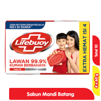 Promo Harga Lifebuoy Bar Soap Total 10 per 4 pcs 60 gr - Alfamart