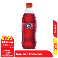 Promo Harga Fanta Minuman Soda Strawberry 250 ml - Alfamart