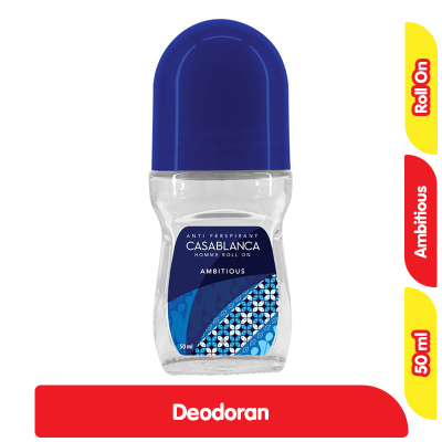 Promo Casablanca Deodoran Roll On Pria Ambitious Blue 50 ml Alfamart