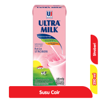 Promo Harga Ultra Milk Susu UHT Stroberi 250 ml - Alfamart