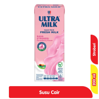 Promo Harga Ultra Milk Susu UHT Stroberi 200 ml - Alfamart