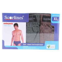 Scorlines Underpants Celana Dalam Pria Classic Brief XL 3 pcs