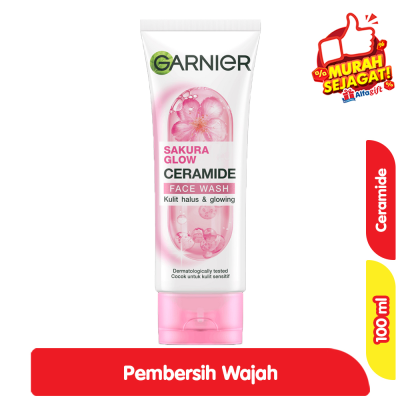 Promo Garnier Sakura Glow Pembersih Wajah Tube 100 ml Alfamart