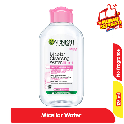 Promo Garnier Micellar Water Pembersih Makeup untuk Kulit Sensitif 125 ml Alfamart