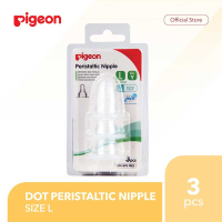 Pigeon Peristaltic Nipple Dot Bayi Slim Neck L 3 pcs