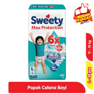 Promo Sweety Max Protection Popok Celana Bayi L 28 pcs Alfamart