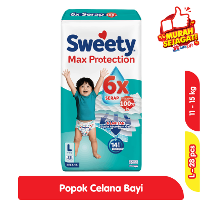 Promo Sweety Max Protection Popok Celana Bayi L 28 pcs Alfamart