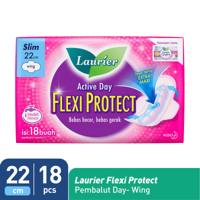Promo Harga Laurier Active Day Flexi Protect Wing 22cm 18 pcs - Alfamart