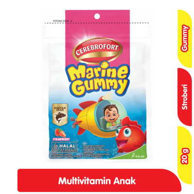 Cerebrofort Marine Gummy Multivitamin Anak Strawberry 20 g