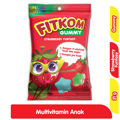 Fitkom Multivitamin Gummy Anak Strawberry Funtasy 21 g