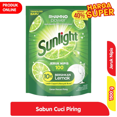 Promo Sunlight Sabun Cuci Piring Jeruk Nipis Refill 1500 g Alfamart