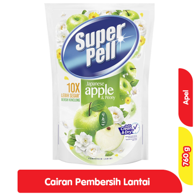 Promo Super Pell Cairan Pembersih Lantai Japanese Apple & Peony Refill 760 g Alfamart