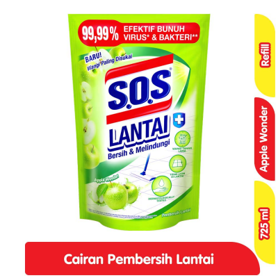 Promo SOS Cairan Pembersih Lantai Apple Wonder Refill 725 ml Alfamart
