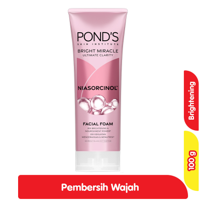 Promo Pond's Bright Miracle Pembersih Wajah Foam Niasorcinol 100 g Alfamart