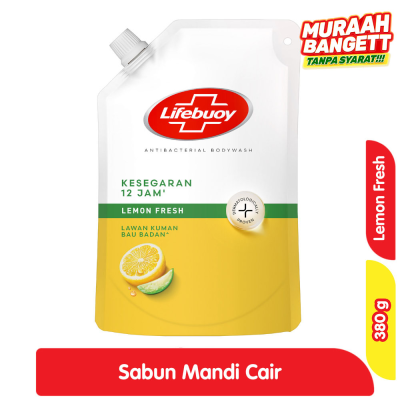 Promo Lifebuoy Sabun Mandi Cair Anti Bakteri Lemon Fresh 380 g Alfamart